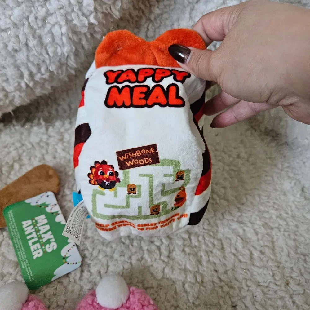 Bark Box Lot of Toys Yappy Meal, Grinch Max's Horn, and Bunny Slippers NWT‎
